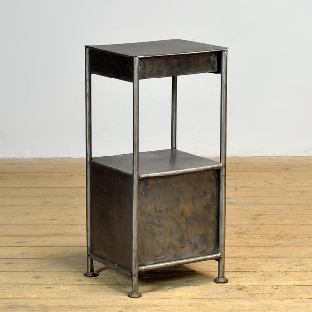 Vintage Iron Nightstand, 1920 For Sale - Image 10 of 11