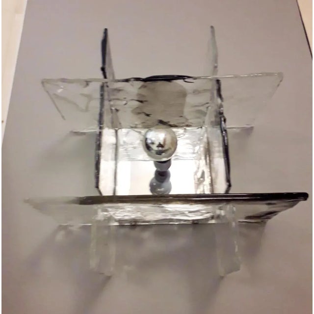 Chrome 1960s Square Sconces by Carlo Nason for Mazzega For Sale - Image 8 of 12