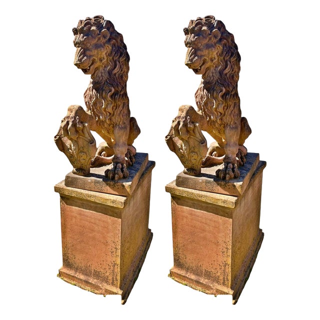 Silvano Porcinai, Lions, Terracotta, Set of 2 For Sale