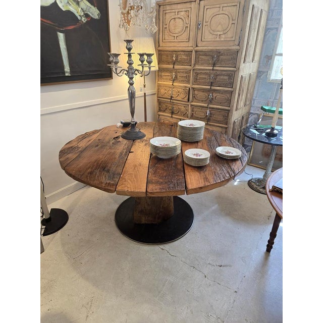Wood Vintage Industrial Style Dining Table, 1980s For Sale - Image 7 of 18
