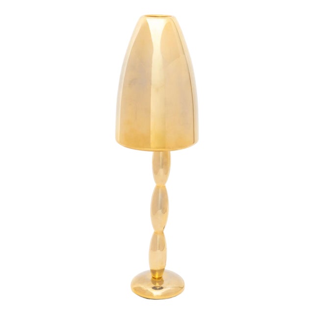 Mid-Century Modern Style Gold-Tone Table Lamp For Sale
