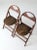 Farmhouse Antique Wooden Folding Chairs Pair For Sale - Image 3 of 13
