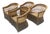 McGuire Vintage Wicker Barrel Back Armchairs, a Set of 4 For Sale