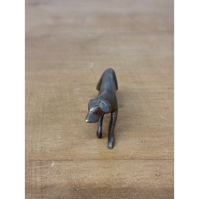 Mid-Century Modern Vintage Brass Dog For Sale - Image 3 of 7