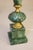 Gemstone Matching Pair Large Neoclassic Hollywood Regency Modern Green Malachite Marble Urn Style Column Table Lamps 1960's Italy For Sale - Image 7 of 12