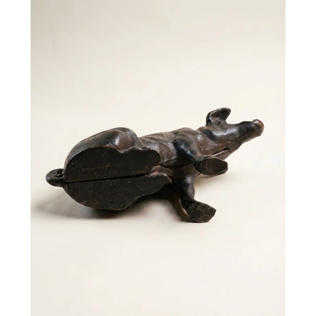 Vintage Cast Iron Pig Coin Bank Doorstop Sculpture For Sale - Image 4 of 4