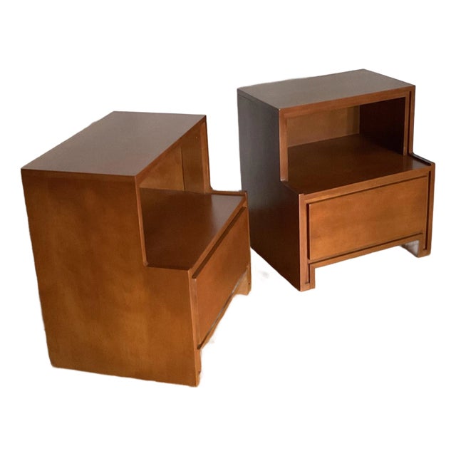 Pair of Vintage Mid Century Modern Nightstands Russell Wright Conant Ball For Sale