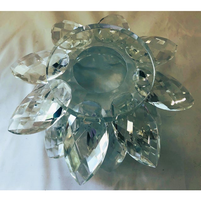 Swarovski Cut Crystal Water Lily Candle Holder Chairish