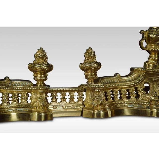 19th Century Adjustable French Gilt-Brass Fender For Sale - Image 5 of 8