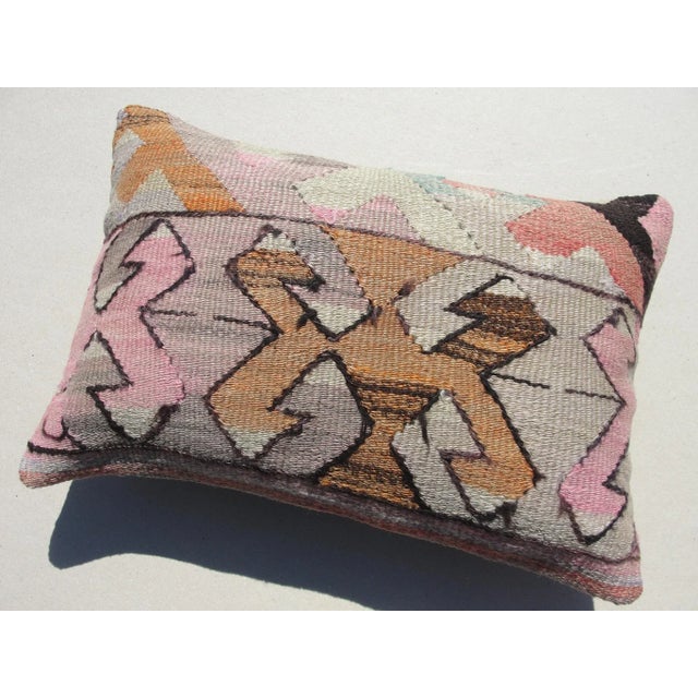 Kilim Rug Pillow Made from old turkish kilims Back side cotton and has closed with a solid hidden zipper size:14" x 20" It...