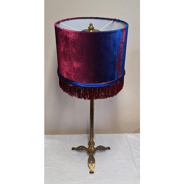 Vintage Table Lamp with Brass Base and Shade by Lamplove, 1970s For Sale - Image 4 of 10