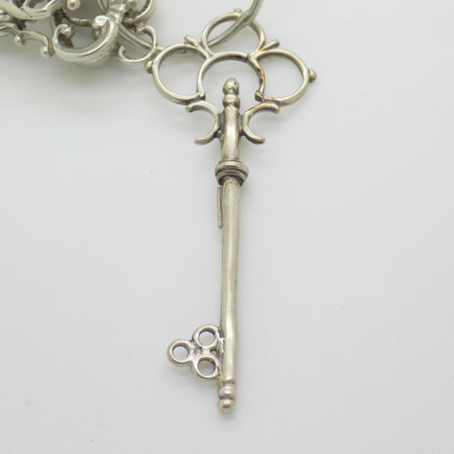 Vintage Italian Silver Decorative Keys to Happiness, Italy, 1970s For Sale - Image 4 of 14
