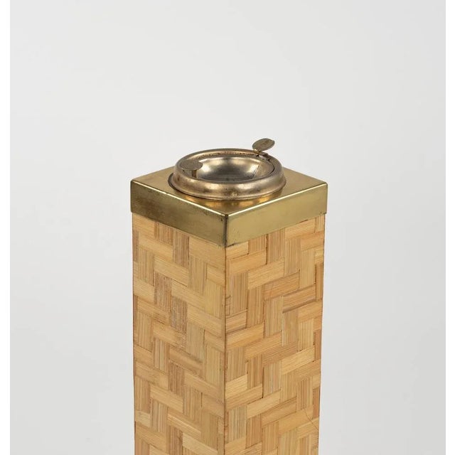 Mid-Century Floor Ashtray in Bamboo and Brass, Italy, 1970s For Sale - Image 12 of 13