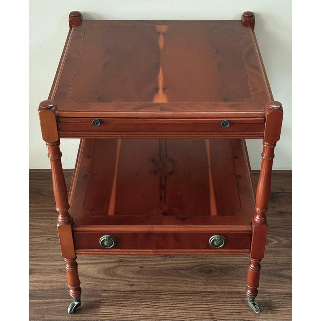 Brown Early 20th Pair of Oak Nightstands with drawer and One Shelve For Sale - Image 8 of 18