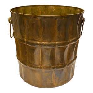 Large Tarnished-Brass Jardiniere With Handles