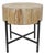 Mia Round Wood & Iron Side Table For Sale