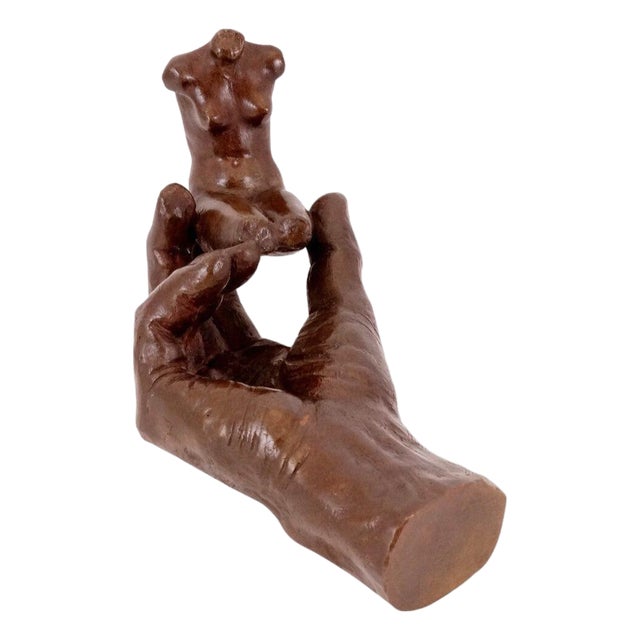 Art Nouveau Sculpture, 20th Century, Brown Patinated Bronze For Sale