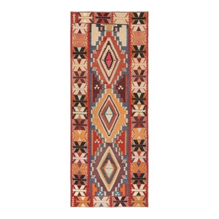 1950s Vintage Persian Kilim With Polychromatic Geometric Patterns by Rug & Kilim For Sale
