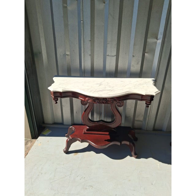 Brown Mid 18th Century Victorian Marble Top Parlor Table For Sale - Image 8 of 12