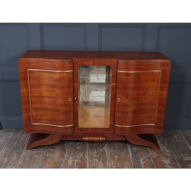 Art Deco Walnut Sideboard with Glazed Display Cabinet, 1930 For Sale - Image 16 of 18