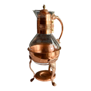 Late 20th Century Princess House Copper and Glass Carafe Set