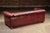 Vintage Deep Red Leather Tufted Chesterfield Sofa With Brass Nailhead Trim For Sale - Image 4 of 9