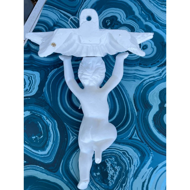 Mid-Century Modern Vintage Mid 20th Century Metal Cherub Wall Sconces - a Pair For Sale - Image 3 of 4