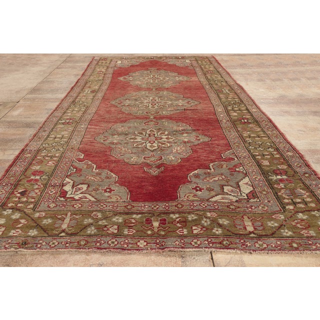 Mid 20th Century Vintage Turkish Oushak Rug - 05'01 X 11'04 For Sale - Image 5 of 11