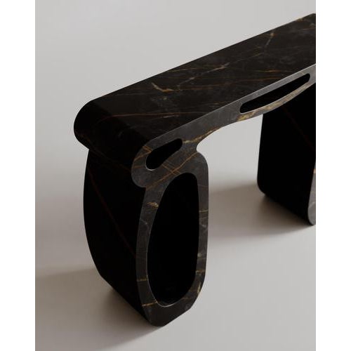 Emperador Brown Marble Soie Console by Esther Knopfler For Sale - Image 11 of 18