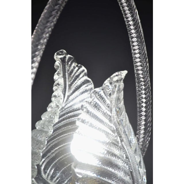 1950s Pink and Trasparent Murano Glass Chandelier by Barovier E Toso - Set of 2 For Sale - Image 14 of 18