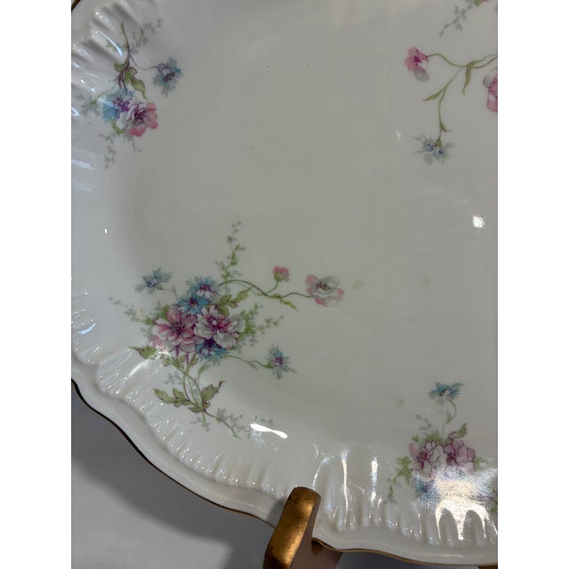 Ceramic Vintage Theodore Haviland “Annette” Porcelain Handled Oval Serving Platter For Sale - Image 7 of 11