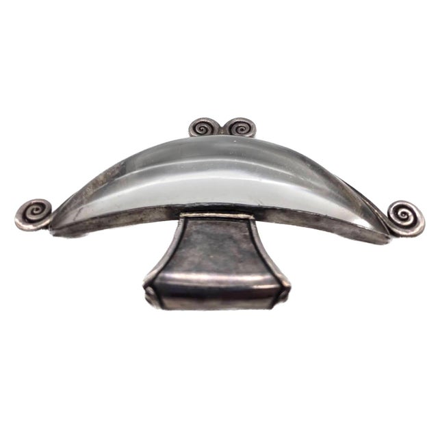 Vintage Indian Sterling Silver & Quartz Pendant With Choker Chain For Sale - Image 9 of 10