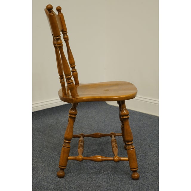 Wood Ethan Allen Heirloom Nutmeg Maple Colonial Early American Spindle Back Dining Side Chair 10-6002 For Sale - Image 7 of 10