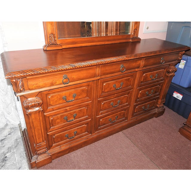 Luxury Large Cherry Dresser With Mirror Chairish