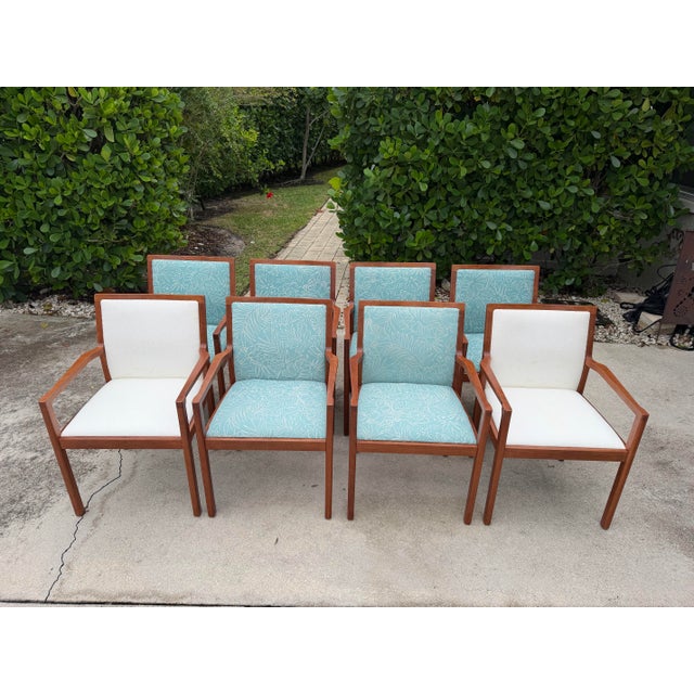 Brown Vintage American Walnut Armchairs by Charles McMurray Designs, Set of 8 For Sale - Image 8 of 18