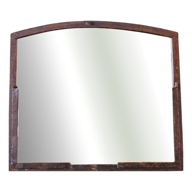 Vintage Iron Framed Mirror, 1970s For Sale