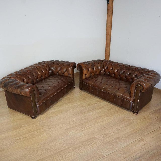 Vintage Chesterfield Sofas, 1920s, Set of 2 For Sale - Image 6 of 12