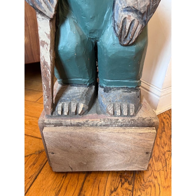 Brown Hand Carved Mountain Bear Sculpture For Sale - Image 8 of 12