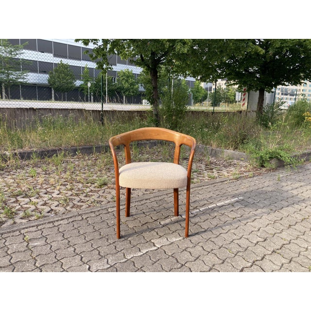 Mid-Century Round Walnut Chair, 1960s, Set of 4 For Sale - Image 11 of 13