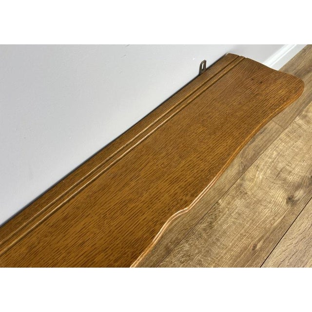 Vintage French Carved Oak 7-Hook Wall Coat Rack For Sale - Image 9 of 10