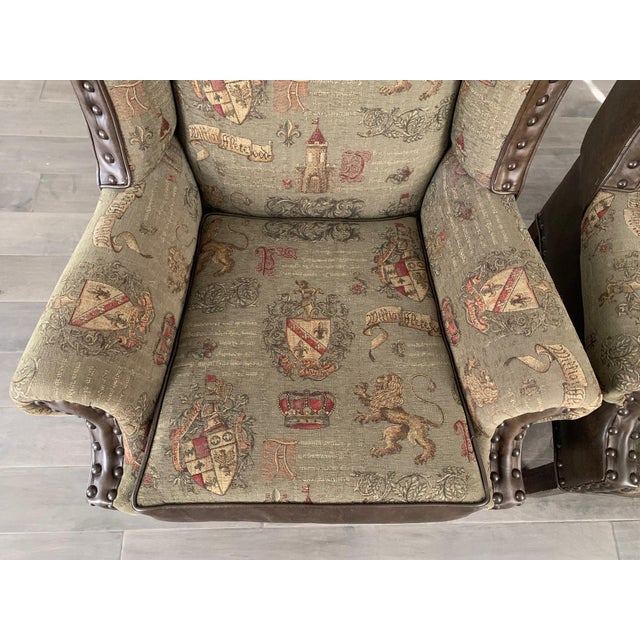 Pair of Chippendale Style High Wingback Chairs For Sale - Image 9 of 11