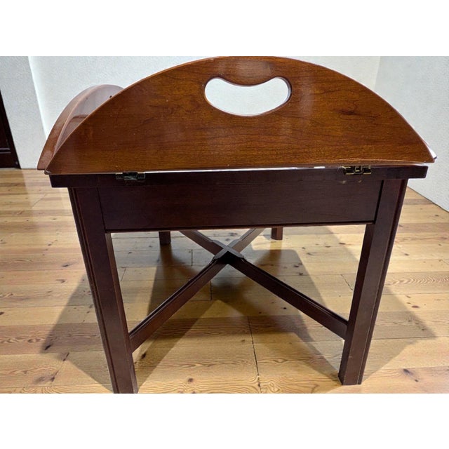 Vintage Cherry Butler’s Tray Top Coffee Table For Sale - Image 9 of 11