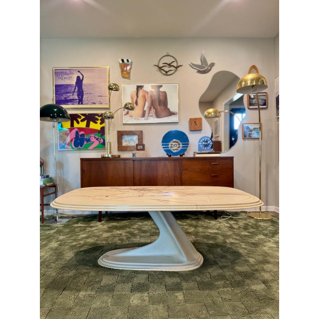 A Rare Italian Coffee Table, Made in Italy, Circa 1960s-80s(?). It Is Made of Marmorino For Sale - Image 9 of 11