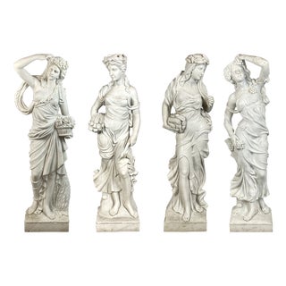 Italian Artist, Four Seasons Statues, Marble, Set of 4 For Sale