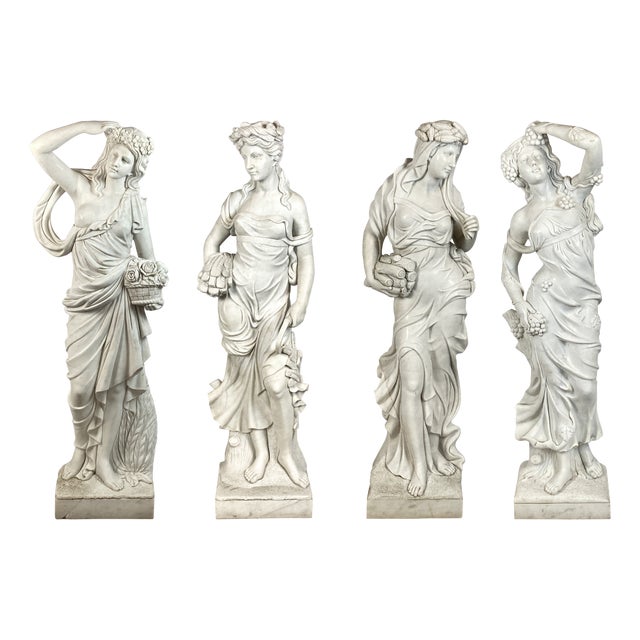 Italian Artist, Four Seasons Statues, Marble, Set of 4 For Sale