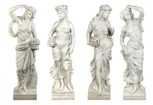 Italian Artist, Four Seasons Statues, Marble, Set of 4