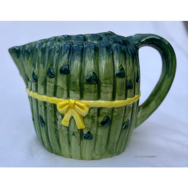 Vintage Trompe-l'Oeil Asparagus Ceramic Pitcher For Sale - Image 9 of 10