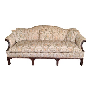 Early 20th Century Camelback Chinese Chippendale Sofa For Sale