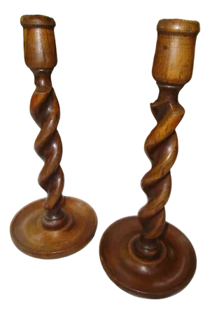 Antique Candleholder in Oak, 1890s