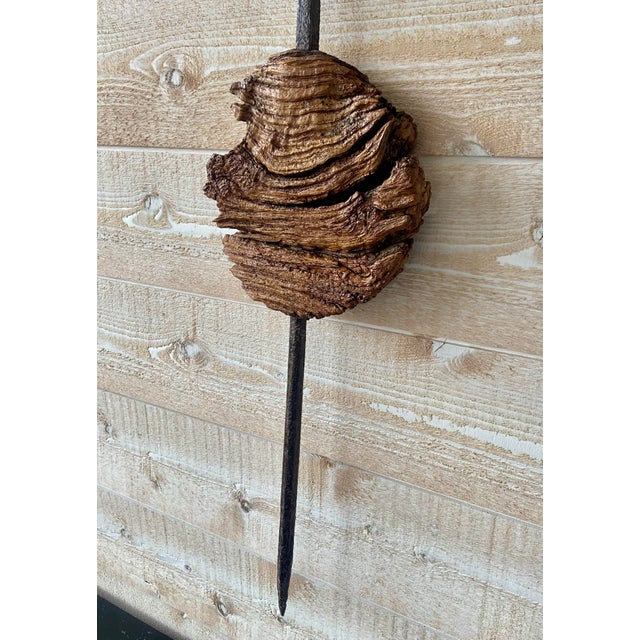 Large Antique French Sculptural Wood and Wrought Iron Weather Vane Cross, 19th Century For Sale - Image 5 of 9